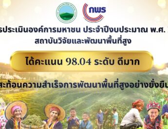 สวพส. ได้รับผลการประเมินการดำเนินงานองค์การมหาชน ประจำปีงบประมาณ พ.ศ. 2568จากสำนักงาน ก.พ.ร. ด้วยคะแนนรวม 98.04 ระดับ “ดีมาก”